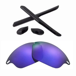 Lentes moradas polarizadas Walleva + kit de goma negra para chaqueta rápida Oakley - Imagen 1 de 8