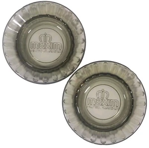 Vintage Ashtray MAXIM Hotel Casino Las Vegas Smoke Glass – VG Shape (Pair of 2) - Picture 1 of 6