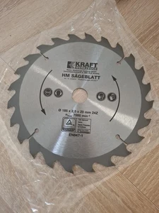 HM Sägeblatt Kraft 185x2.5x20 24 Zähne Neu - Bild 1 von 2