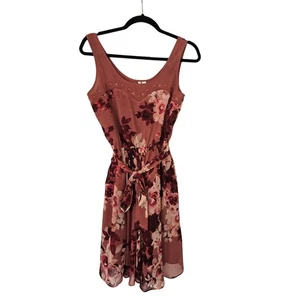 Lauren Conrad Kleid rosa Blumen gefüttert fließend Größe 4 - Bild 1 von 8