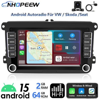 Für VW Touran 1T1 1T2 1T3 2003-2010 Android Radio Apple Carplay GPS Kamera SWC - Bild 1 von 4