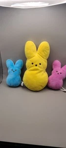 PEEPS Set Osterhase Hase Plüsch blau rosa gelb Stofftier Ostern  - Bild 1 von 5