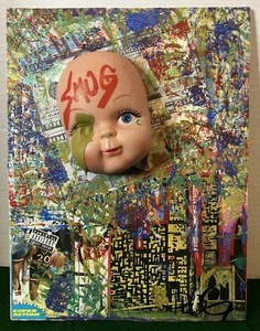 Original 12.5x8.5 Painting By Graffiti Artist PLUG - Signed - Titled “Smug”  - Picture 1 of 6