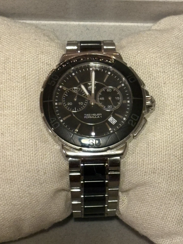 Reloj para hombre Tag Heuer Formula 1 CAH1210 esfera negra 41 mm acero y cerámica cuarzo Foto 1 de 4