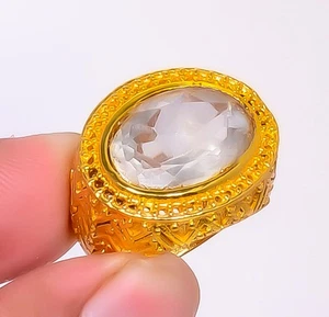 Crystal 18k Yellow Gold Plated Jewelry Ring s.7 R7623-502 - Picture 1 of 4
