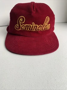 Sombrero de los 90 Florida State Seminoles FSU Deportes Guión Pana Snapback Ajustable - Imagen 1 de 18