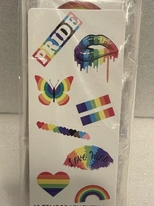 48 Count Pride Temporary Tattoos LGBTQ Support Parade Rainbow Hearts Festival - Picture 1 of 3