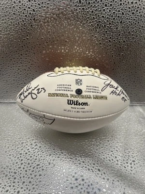 Jack Ham, Mike Wagner, John Banaszak Signed Mini Football w/ Inscriptions JSA - Image 1 of 4