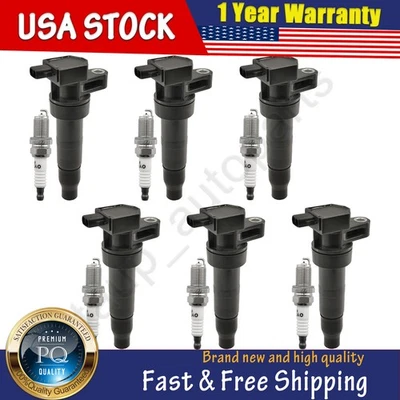 6PCS Ignition Coil & 6PCS Iridium Spark Plugs for Hyundai Veracruz 07-12 Kia — 第 1/4 张图片