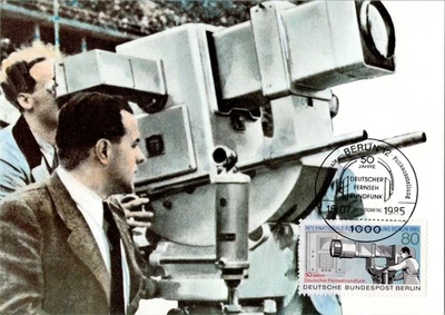 Berlín 1985 FDC 50 años radiodifusión de televisión alemana Scott 9NB600 radio internacional exh. Foto 1 de 2