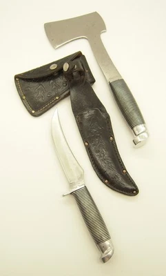 COMBO DE HACHA DE CUCHILLO OCCIDENTAL - Belleza Negra - Años 60 - Boulder, CO - Orig. Funda Foto 1 de 4