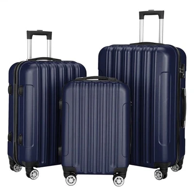 3-in-1 Multifunctional Large Capacity Storage Suitcase Luggage Set Navy Blue