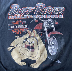 Looney Tunes Harley Davidson T Shirt  Ruff Rider Yosemite Sam Taz Coyote - Dport