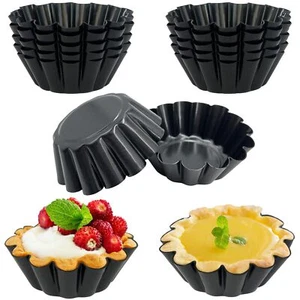 14PCS Egg Tart Molds Non Stick Mini Tart Pans 2.6-Inch Fluted Mini Pie Pans f... - Picture 1 of 7