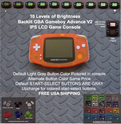 Sistema LCD Nintendo Game Boy Advance Mod com 10 níveis V2 IPS retroiluminado - Imagem 1 de 4