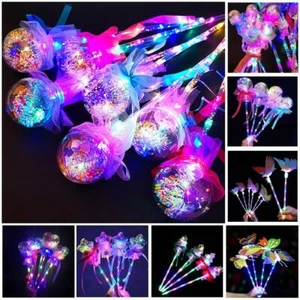 1 X Kids Toy Light-up Ball Wand Glow Stick LED Fairy Stick Toy' Rave T7S2 - Picture 1 of 29