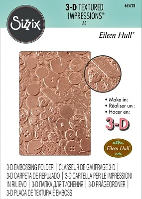 Sizzix Vintage Buttons 3D Embossing folder #665728 Retail $13.99 by Eileen Hull - Image 1 of 4