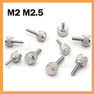 M2 M2.5 M3 Knurled Thumb Screws A2 Stainless Steel Hand Grip Knob Bolts Screws - Picture 1 of 22