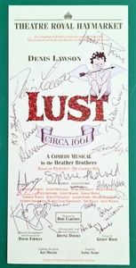 DENNIS LAWSON SOPHIE ALDRED JULIAN CURRY + 14 Signed LUST Theatre flyer 1993 - Picture 1 of 3