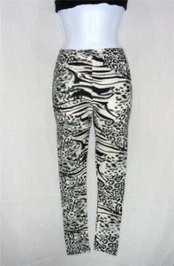 MODA DE PLAYA CÓMODO ESTAMPADO DE PIEL DE LEOPARDO NEGRO SM/MED SEXY LEGGINGS PANTALONES DE YOGA - Imagen 1 de 2