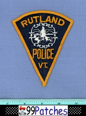 RUTLAND (Old Vintage) VERMONT Police Shoulder Patch TREE CHEESECLOTH 8E - Image 1 of 2