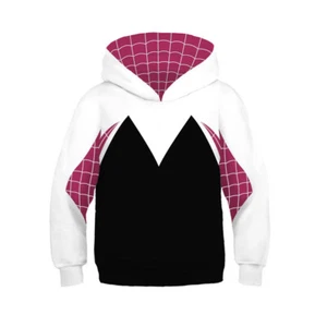 Kids Spider-Gwen Hoodies Girls Pullover Gwen Stacy Cosplay Hooded Top Jacket - Picture 1 of 3