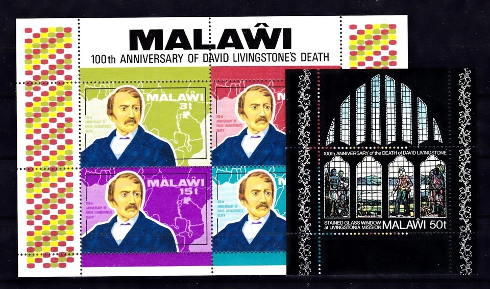 MALAWI #207a-208a MNH CENTENARY DEATH OF DR. D. LIVINGSTONE SOUVENIR SHEETS - Image 1 of 1