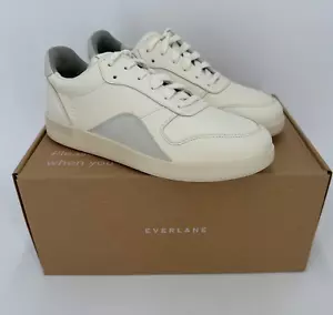 Everlane ReLeather® Court Sneaker size 12 Women's Lace-up Shoes Off-White - Picture 1 of 5