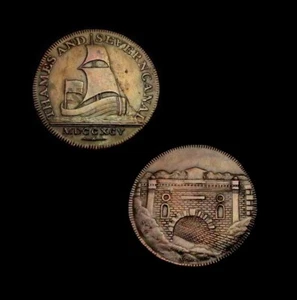 W877: 1795 High Grade & Toned Conder Token : THAMES & SEVERN CANAL : DH 59 - Picture 1 of 1