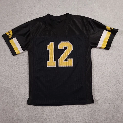 Pro Edge Iowa Hawkeyes NCAA Football Jersey Youth 12/14 Black #12 Breathable Cover