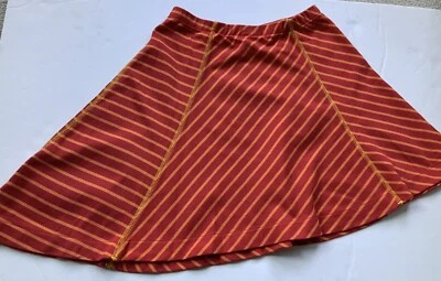 Falda asimétrica Hanna Andersson talla 120 (6 7) roja naranja a rayas cintura elástica Foto 1 de 3