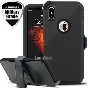 For Apple iPhone X XR XS Max Shockproof Hard Rugged Case Cover With Belt Clip 