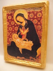 Virgin Mary and Child Jesus Rare Christianity Roman Catholic Icon Art Portrait - Picture 1 of 11