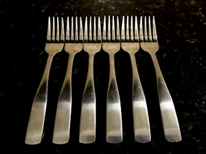 Juego de 6 tenedores de ensalada de acero inoxidable Cambridge MADISON SATIN 6" - Imagen 1 de 1