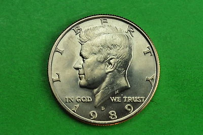 1989-D  GEM  BU  Mint State Kennedy US Half Dollar Coin - Image 1 of 2