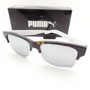 Puma PU0266S 002 Havana Silver Mirror Sunglasses Authentic New - Picture 1 of 6