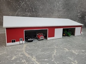 1/64 Custom scratch built 70x130 Machine Shed White/Red With Floor - Picture 1 of 8