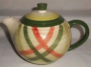 Vernon Kilns TAM O'SHANTER PATTERN Plaid 5 CUP TEAPOT Made in California - Picture 1 of 10