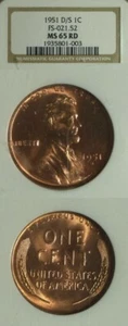 Error: 1951 D/S 1 Cent FS-021.52 MS65 Red Cert NGC CT155 - Picture 1 of 1