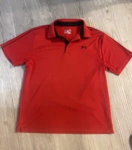 UNDER ARMOUR rotes Loose Fit HeatGear Poloshirt Herren Größe Large - Bild 1 von 3