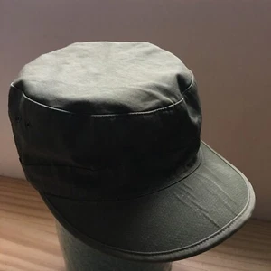 Vintage 1980s Military Army Cap Small Combat Cap w/ Flaps Green Cotton One Size - Bild 1 von 6