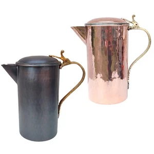 1.5qt Copper Jug Pitcher Carafe Decanter HANDMADE HAMMERED Shining Gold or Old - Picture 1 of 26