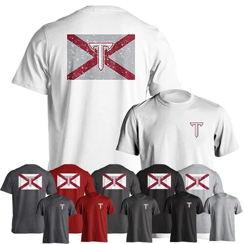 Troy University Trojans State Flag Logo Tee Short Sleeve Adult T-Shirt Cover