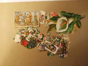 Antique Lot Of Victorian Paper Scraps Scrapbooking - Picture 1 of 8