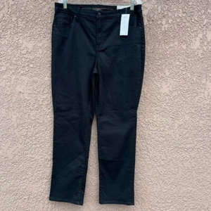 Chico's Slimming Girlfriend Straight Leg Jeans Classic Black Women's Size 14 - Picture 1 of 15