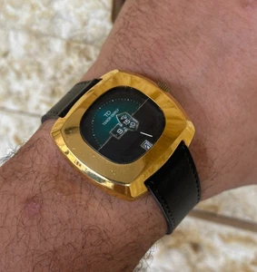 1970er Vintage Tenor Dorly TD Jump Hour Automatik Uhr Space Age Squared 42mm - Bild 1 von 23