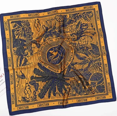 Lujosa Bufanda Cuadrada 100% Seda 70cm Mujer Diseño Tropical Mujer Accesorios Regalo  Foto 1 de 3