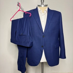 Hockerty Made to Measure Blue Suit Mens 48R 40W Two Piece Modern Fit - Picture 1 of 11