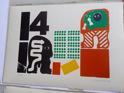 Vennekamp: 11 Farbholzschnitte World-Cup-Willie - 5. Rixdorfer Bildermappe 1966 - Bild 1 von 4