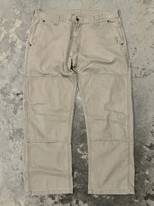 Vintage Key Pants 38x27.5 Beige Carpenter Double Knee Workwear Cargo Tactical - Picture 1 of 9